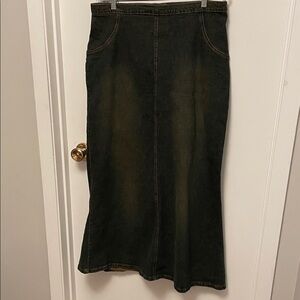 Vintage Bullet Denim Maxi Skirt Size 14